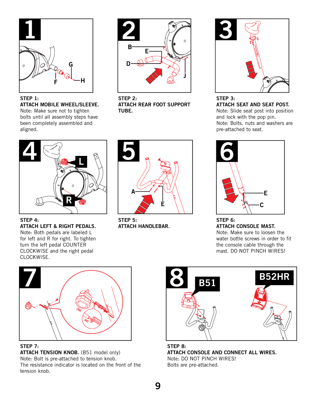 Horizon Fitness B51 manual B52HR 