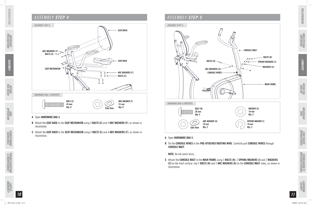 Horizon Fitness B701 manual YOU Begin 