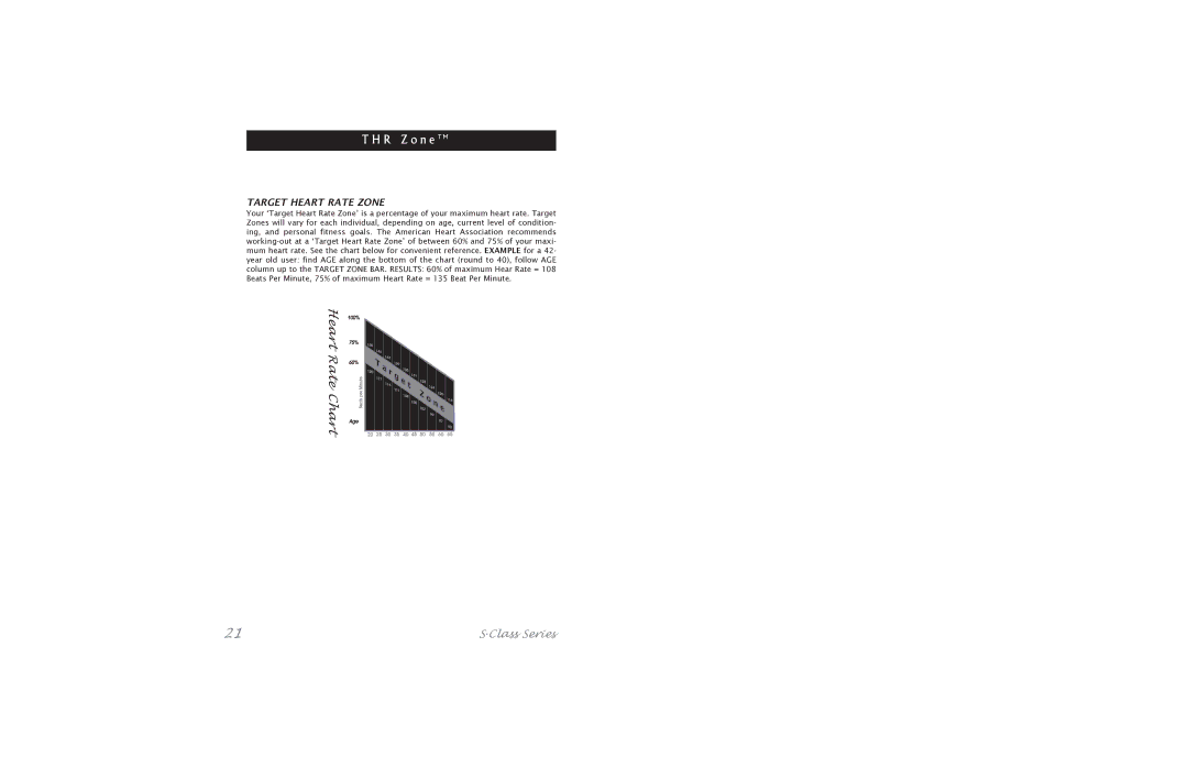 Horizon Fitness Bicycle manual R Z o n e T M, Target Heart Rate Zone 