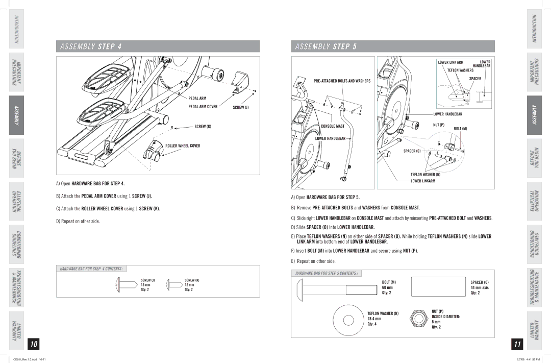 Horizon Fitness CE6.0 manual Limited Troubleshooting Warranty & Maintenance 