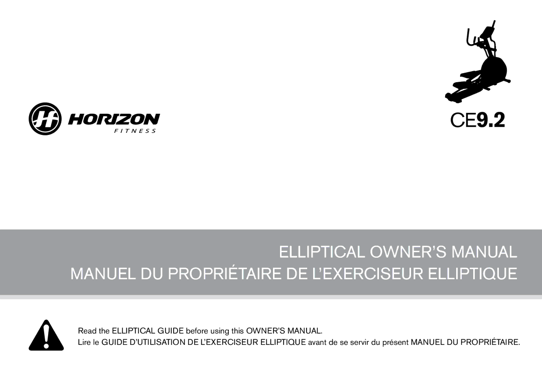 Horizon Fitness CE9.2 owner manual 