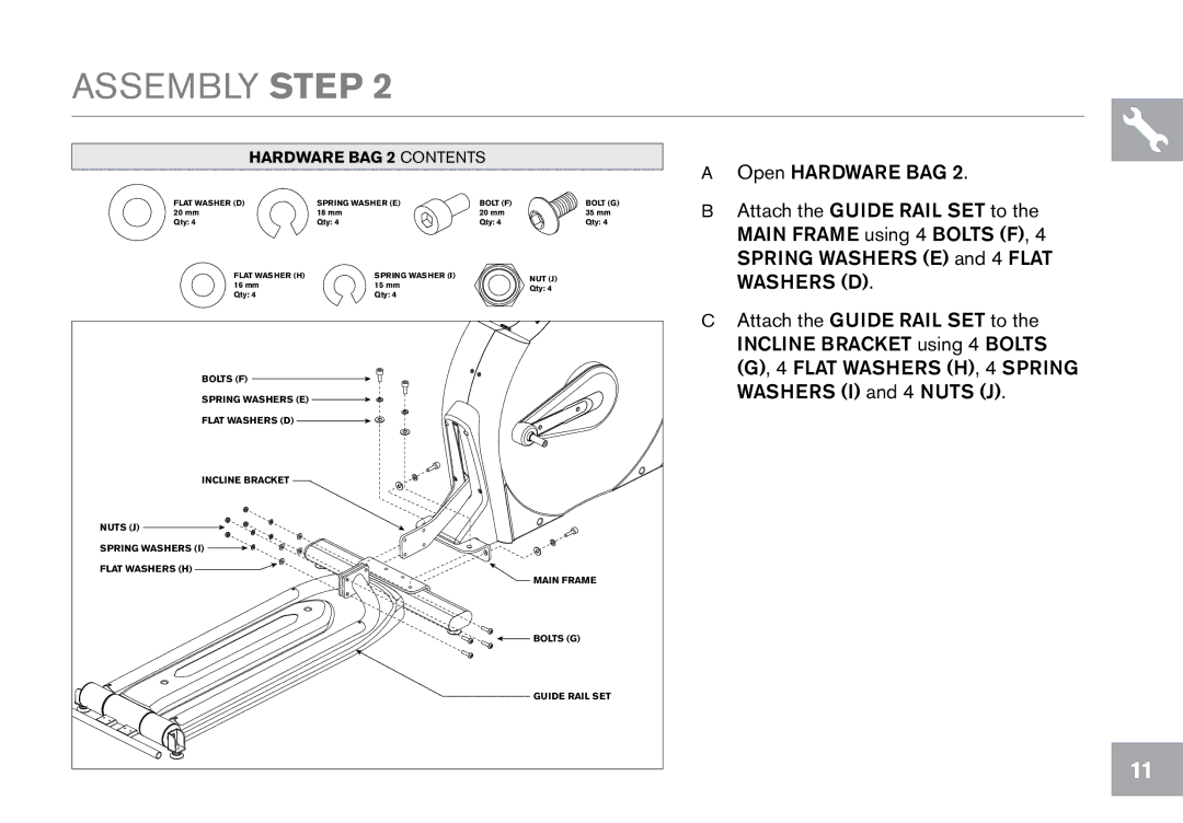 Horizon Fitness CE9.2 owner manual Hardware BAG 2 Contents 