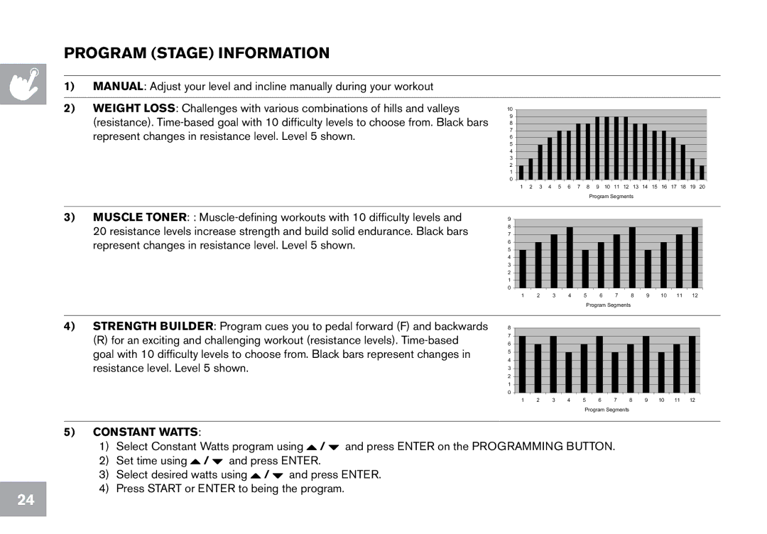 Horizon Fitness CE9.2 owner manual Program Stage Information, Constant Watts 