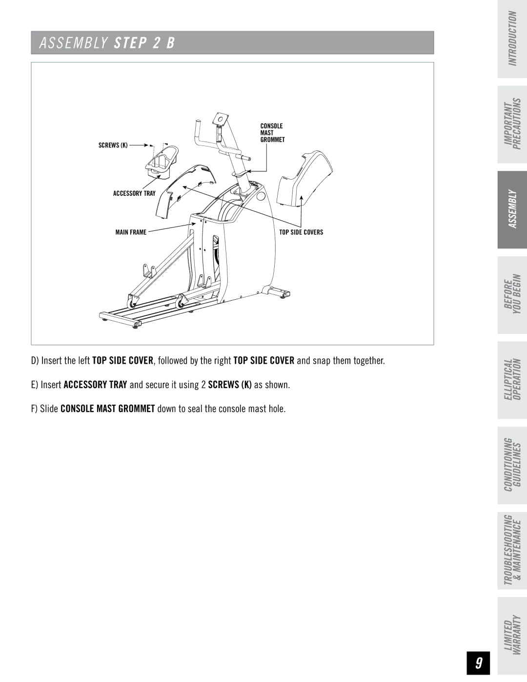 Horizon Fitness CSE4.6, CSE3.6 quick start S E M B Ly B 