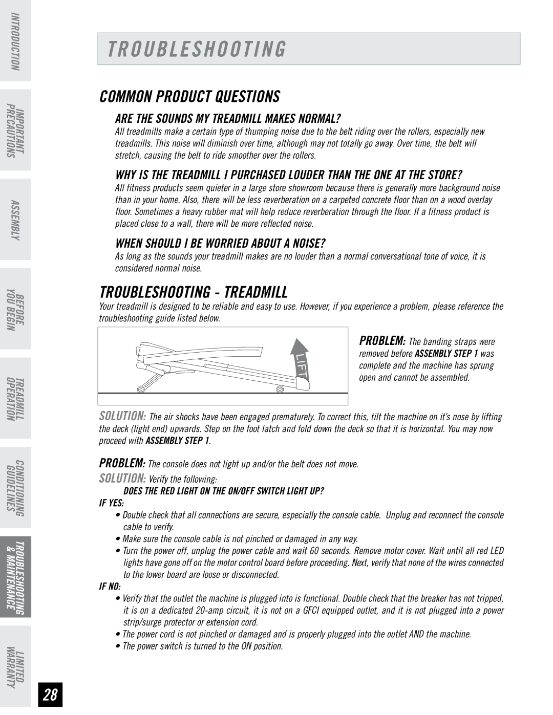 Horizon Fitness CST3.5 Common Product Questions, Troubleshooting Treadmill, Are the Sounds MY Treadmill Makes NORMAL? 