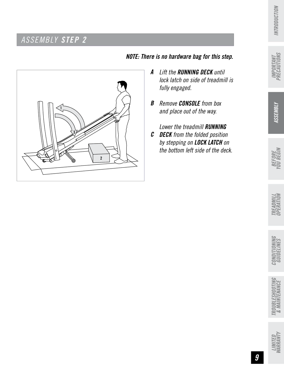 Horizon Fitness CST4.6, CST3.6 quick start Lower the treadmill running 