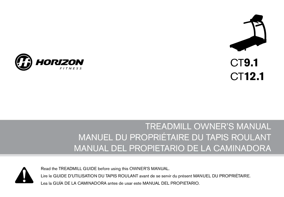 Horizon Fitness owner manual CT9.1 CT12.1 