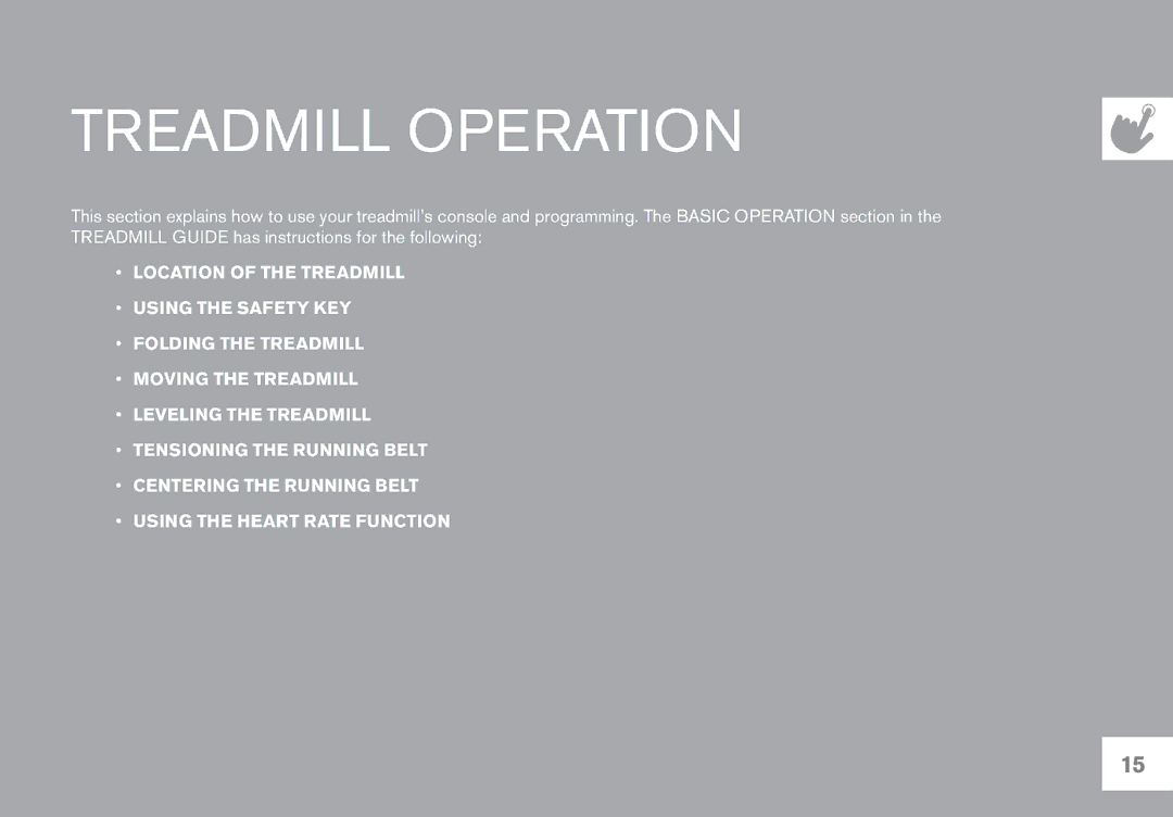 Horizon Fitness CT12.1 owner manual Treadmill Operation 