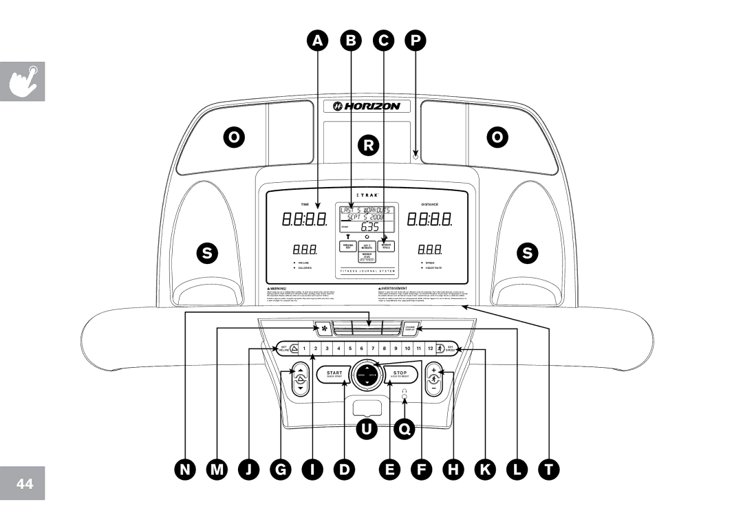 Horizon Fitness CT12.1 owner manual J G I D H K L T 