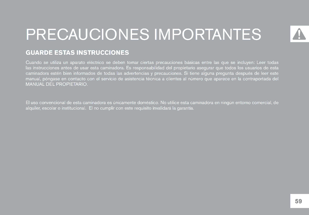 Horizon Fitness CT12.1 owner manual Precauciones Importantes, Guarde Estas Instrucciones 