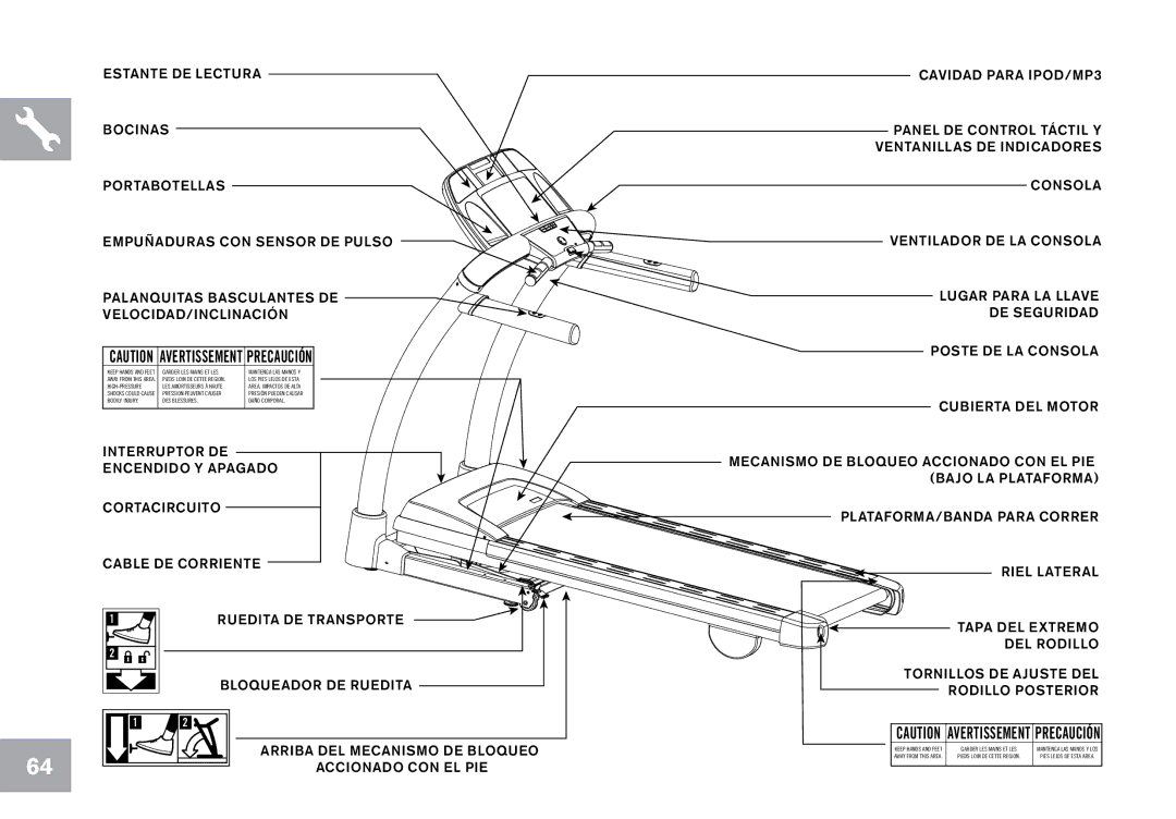 Horizon Fitness CT12.1 owner manual Ruedita DE Transporte 