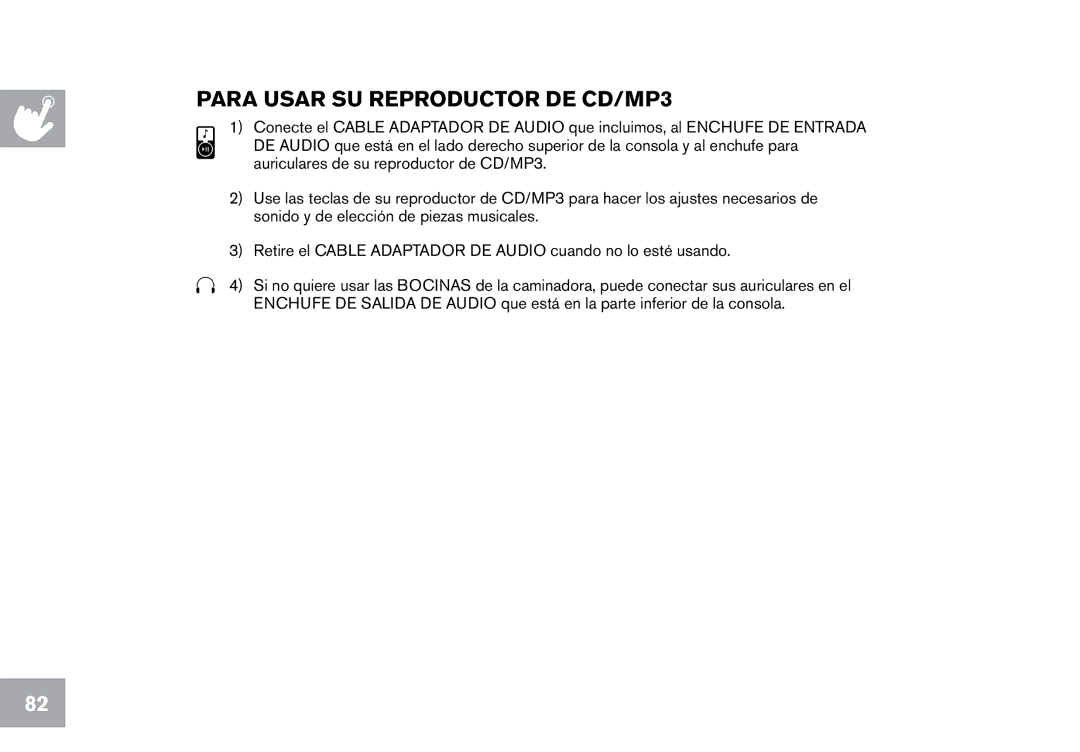 Horizon Fitness CT12.1 owner manual Para Usar SU Reproductor DE CD/MP3 