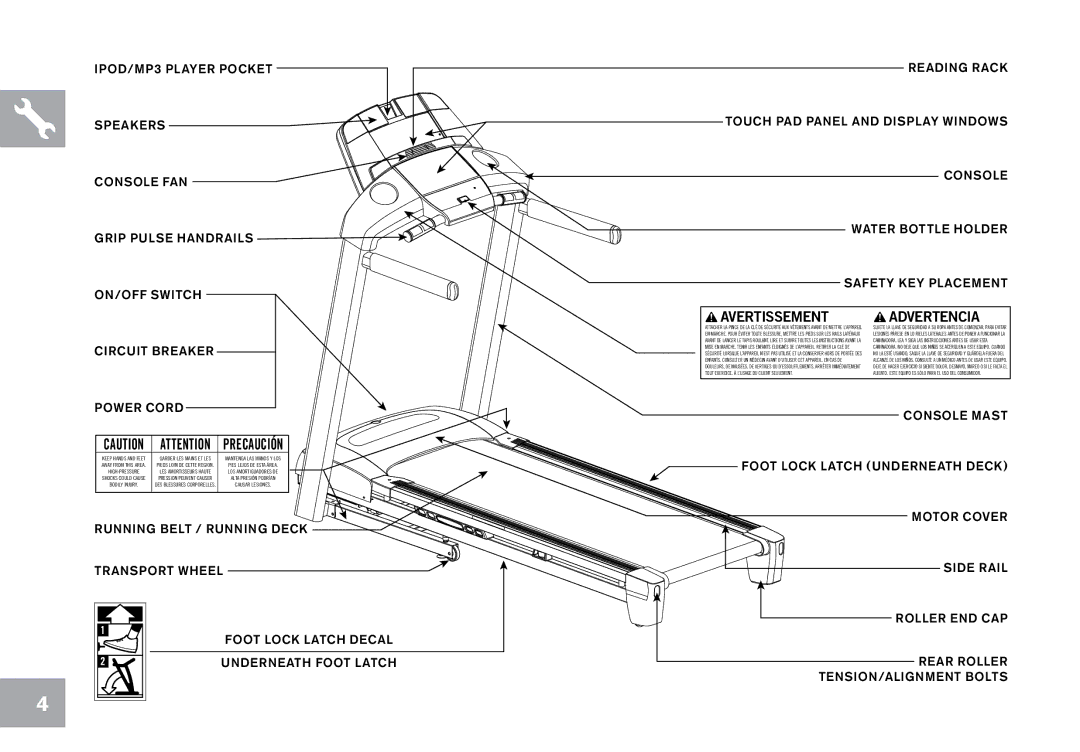 Horizon Fitness CT7.1, T203 owner manual Avertissement 