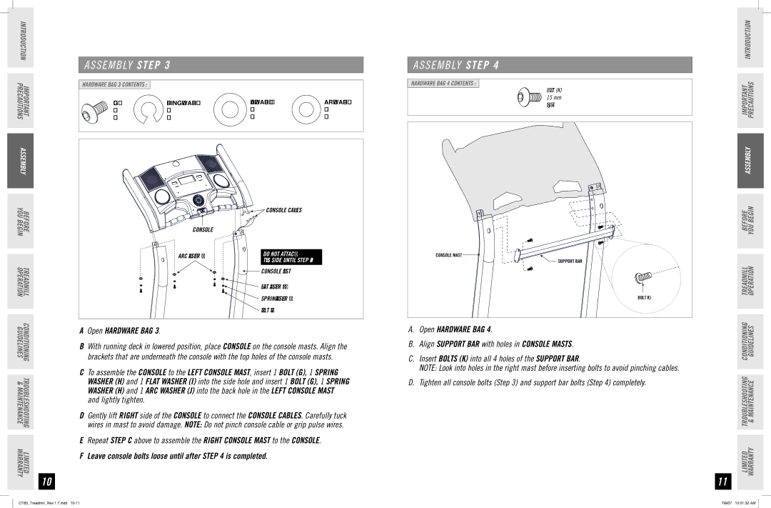 Horizon Fitness CT83 manual Do not Attach 