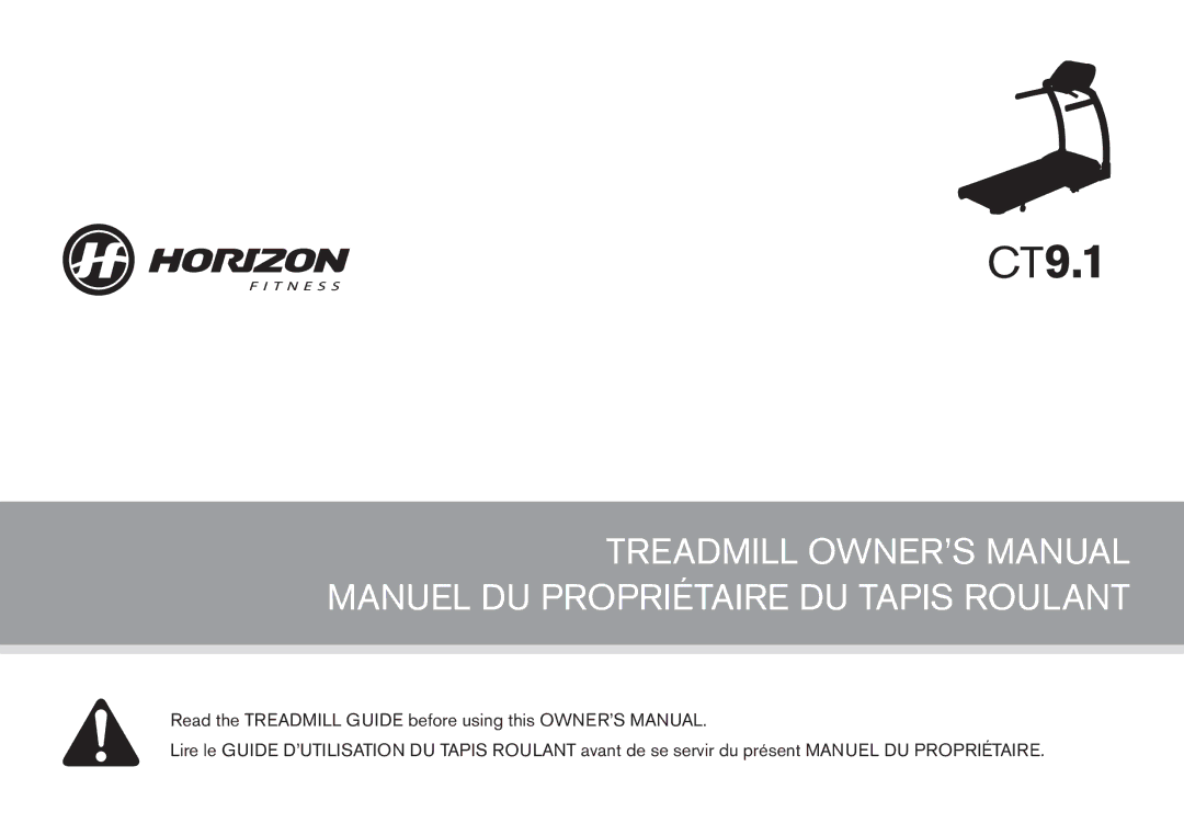 Horizon Fitness CT9.1 owner manual 