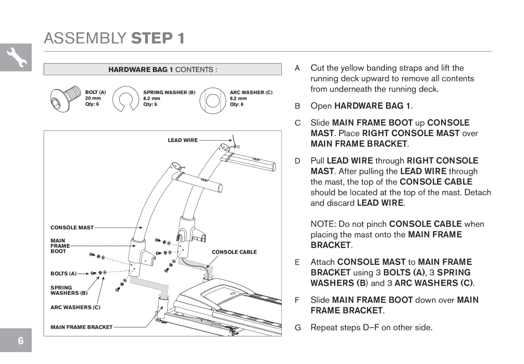 Horizon Fitness CT9.1 owner manual Assembly Step 