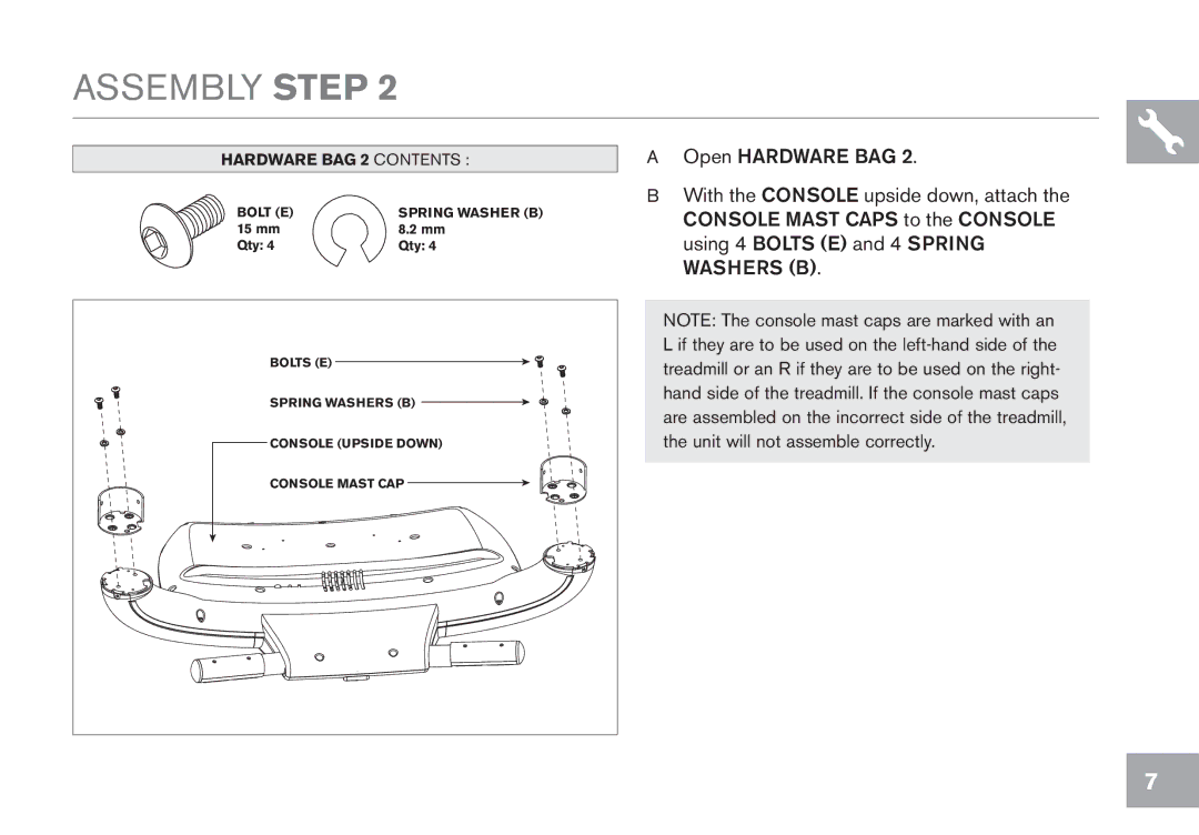 Horizon Fitness CT9.1 owner manual Hardware BAG 2 Contents 