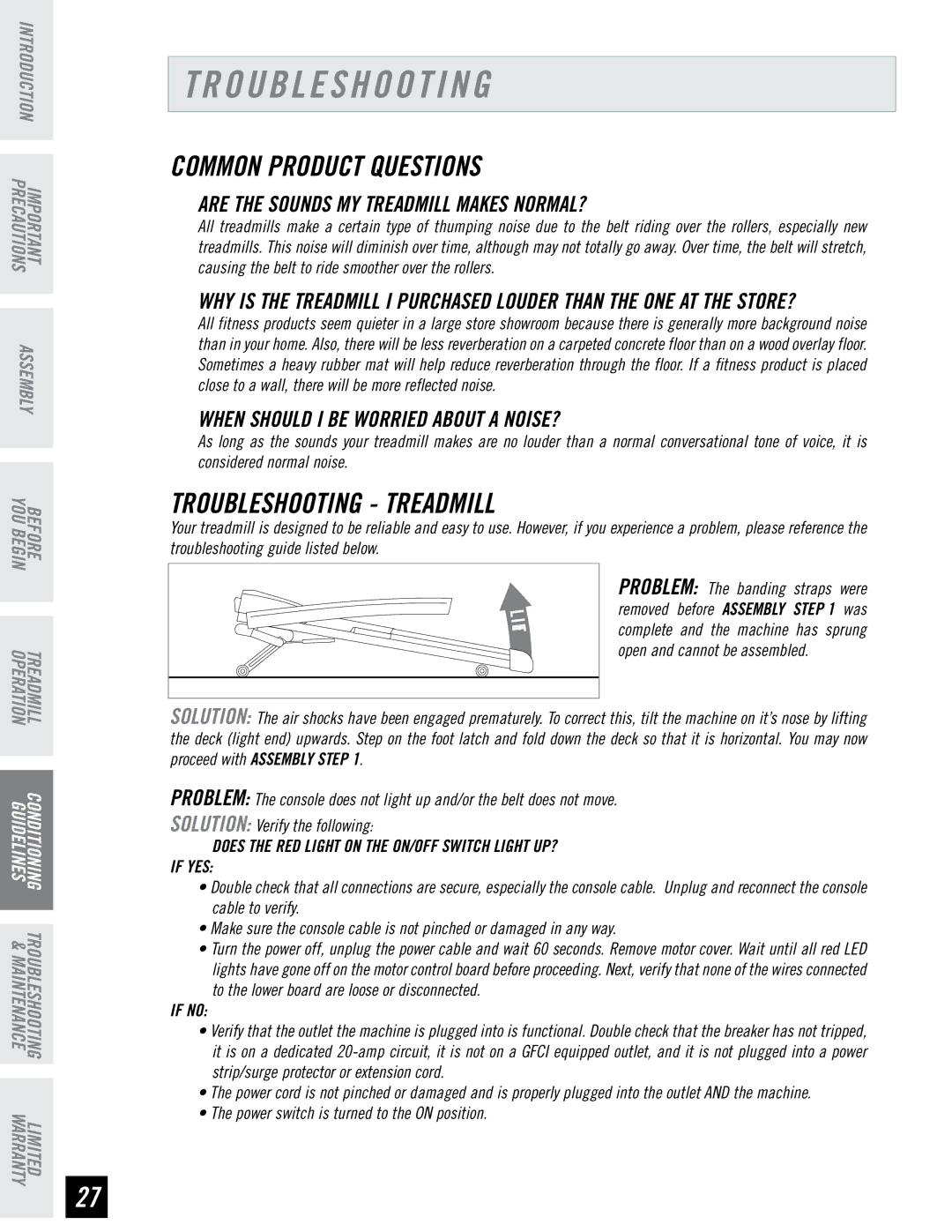 Horizon Fitness DT680 Common Product Questions, Troubleshooting Treadmill, Are the Sounds MY Treadmill Makes NORMAL? 