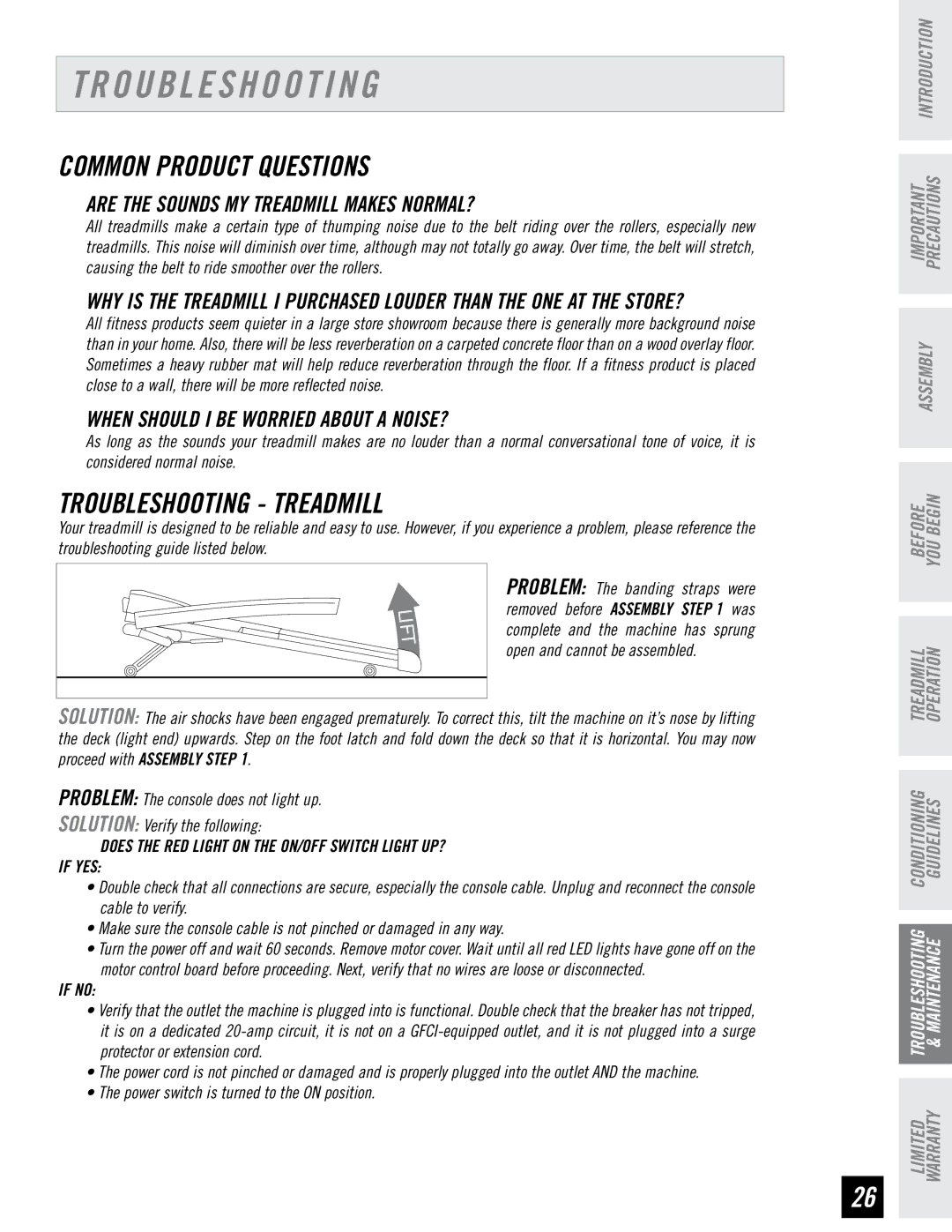 Horizon Fitness DT650 Common Product Questions, Troubleshooting Treadmill, Are the Sounds MY Treadmill Makes NORMAL? 