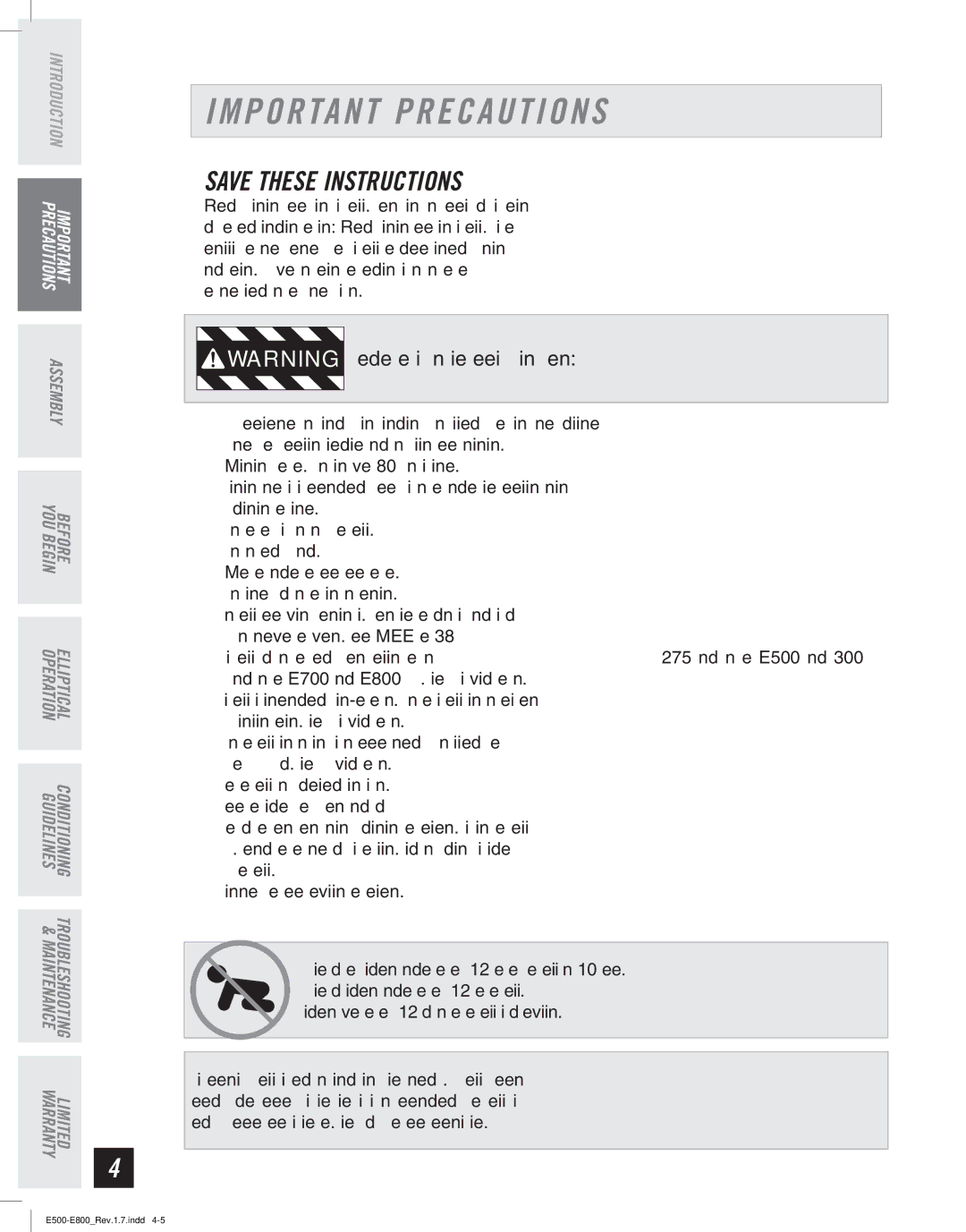 Horizon Fitness E500, E800, E700 manual Important Precautions, Assembly, Unpacking 