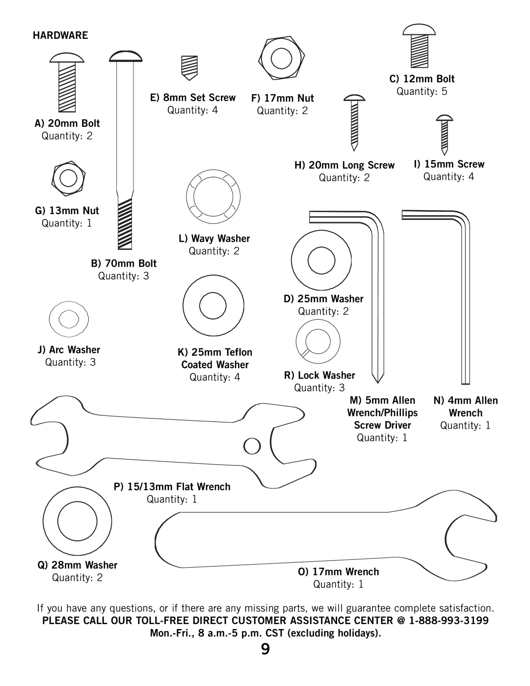 Horizon Fitness E6050 manual Hardware 