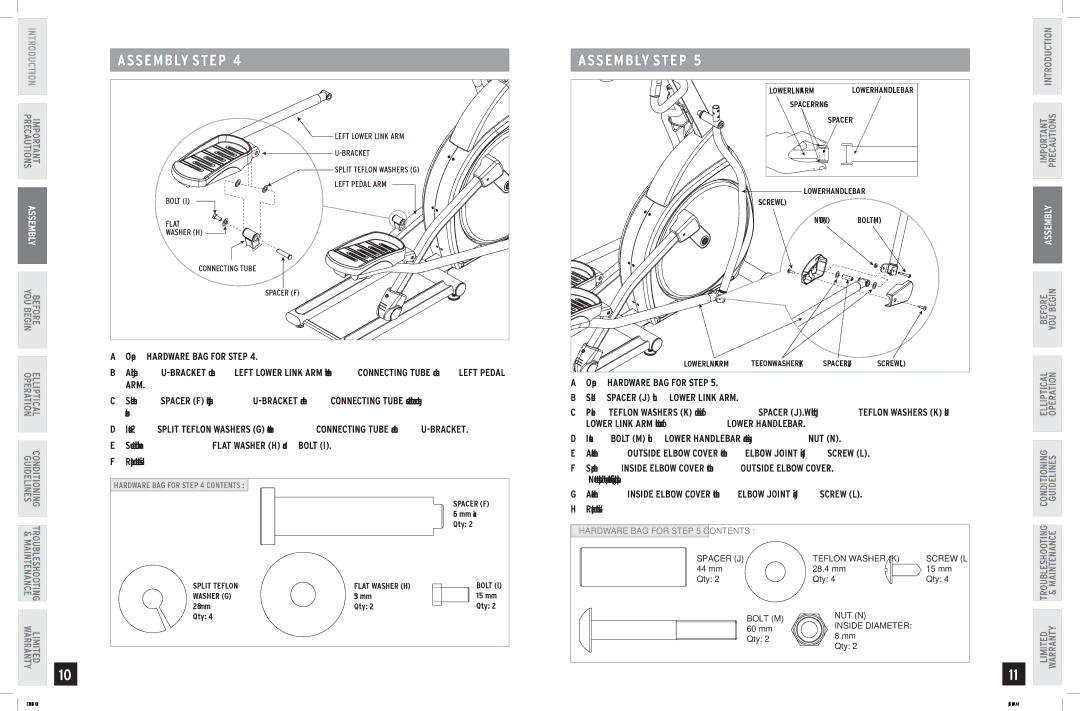 Horizon Fitness E701 manual S E M B LY Step 