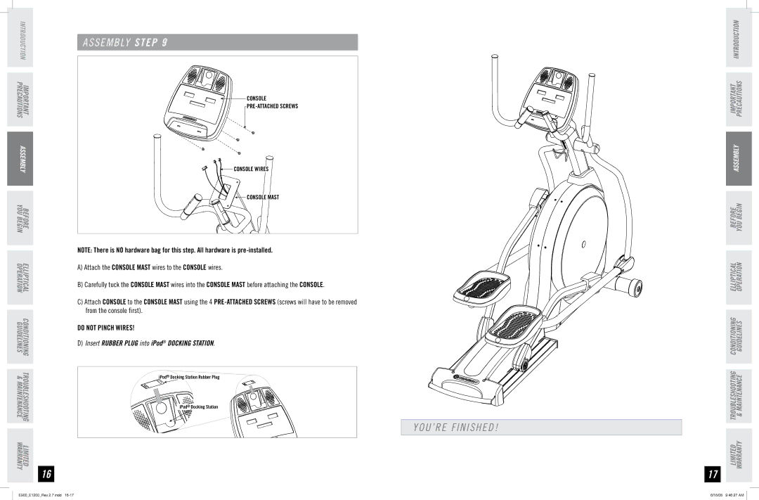 Horizon Fitness E1200, E900 manual YOU’RE Finished 