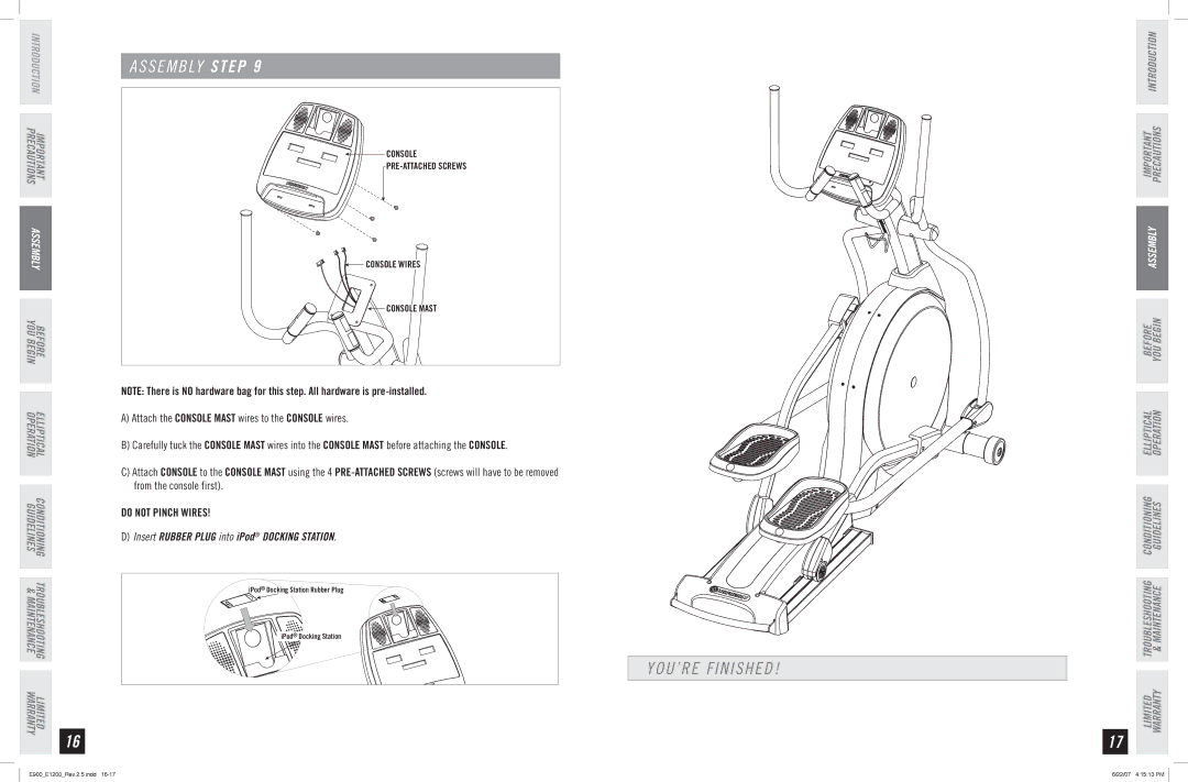 Horizon Fitness E1200, E900 manual YOU’RE Finished 