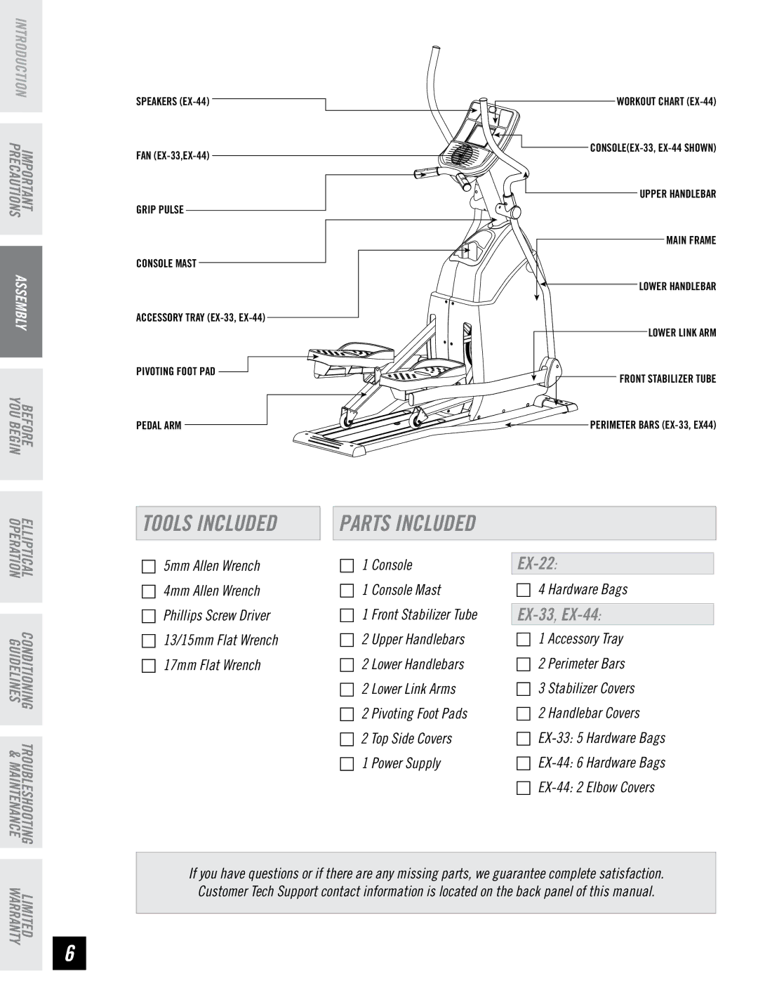 Horizon Fitness EX-22, EX-33, EX-44 manual 500-4*/$-6%&% 1354*/$-6%&% 