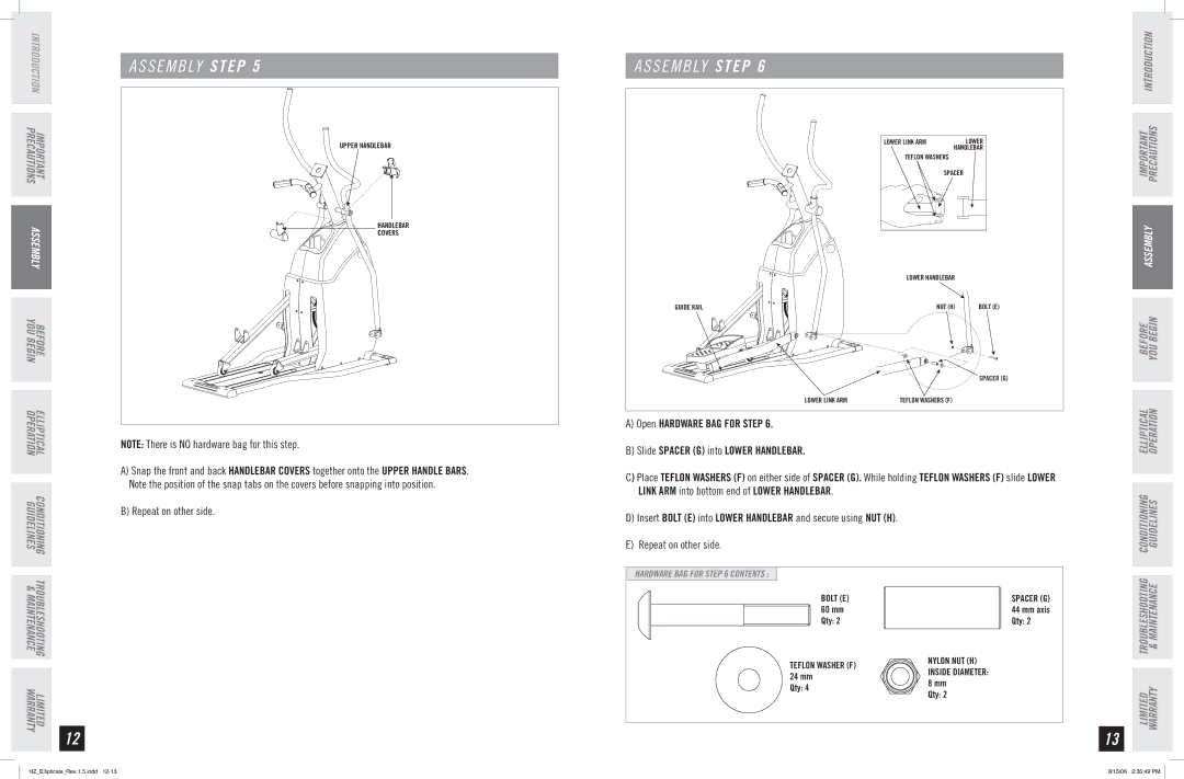 Horizon Fitness EX-75, EX-55, EX-65 manual Repeat on other side 