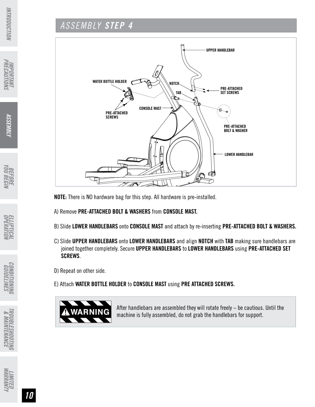 Horizon Fitness EX-57, CE4.1 manual S E M B LY Step 