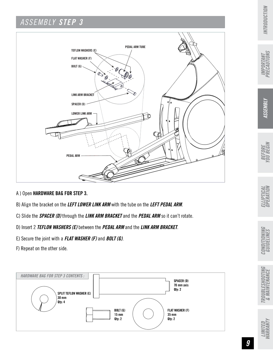 Horizon Fitness CE4.1, EX-57 manual Split Teflon Washer E 