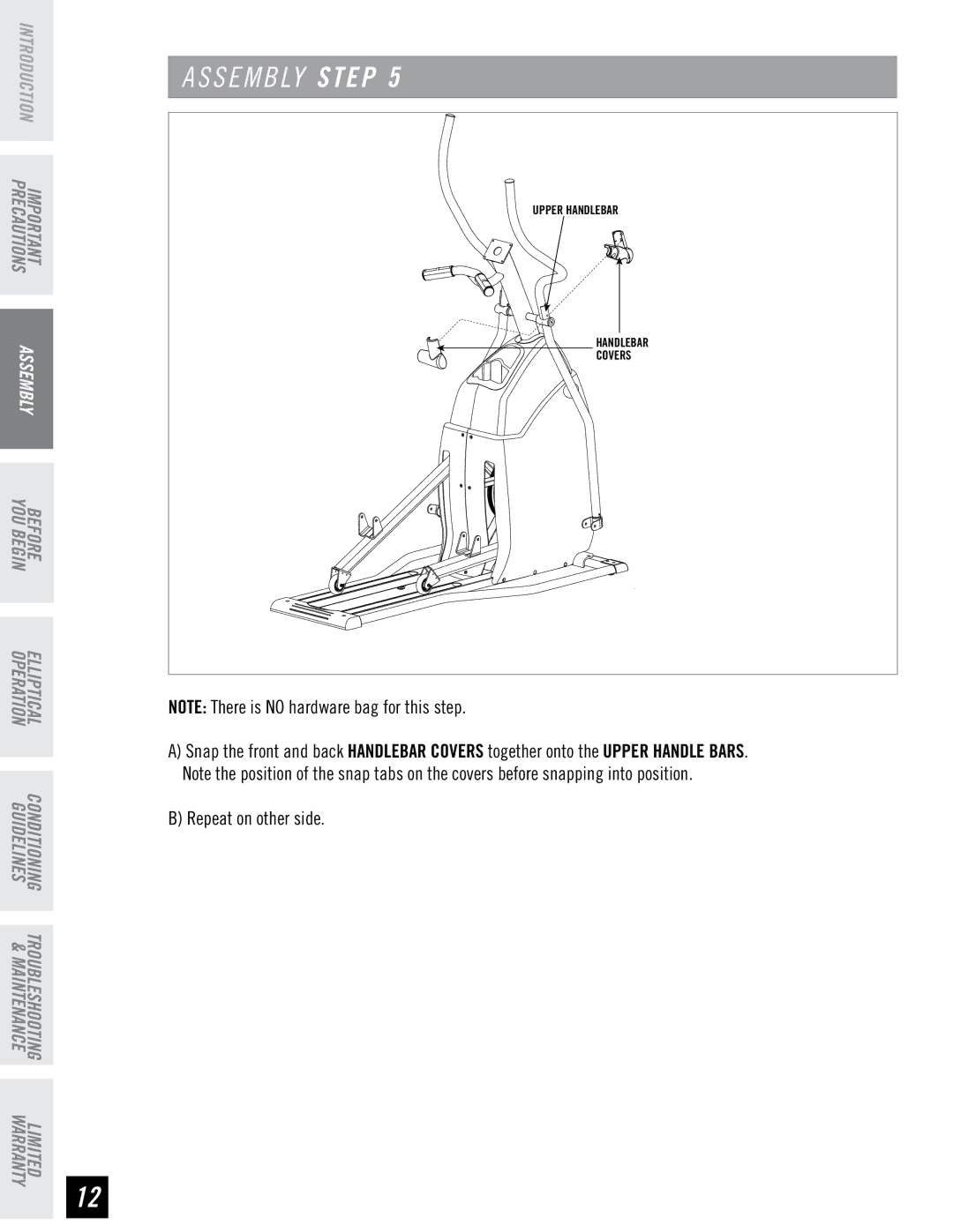 Horizon Fitness EX-65 manual Repeat on other side 