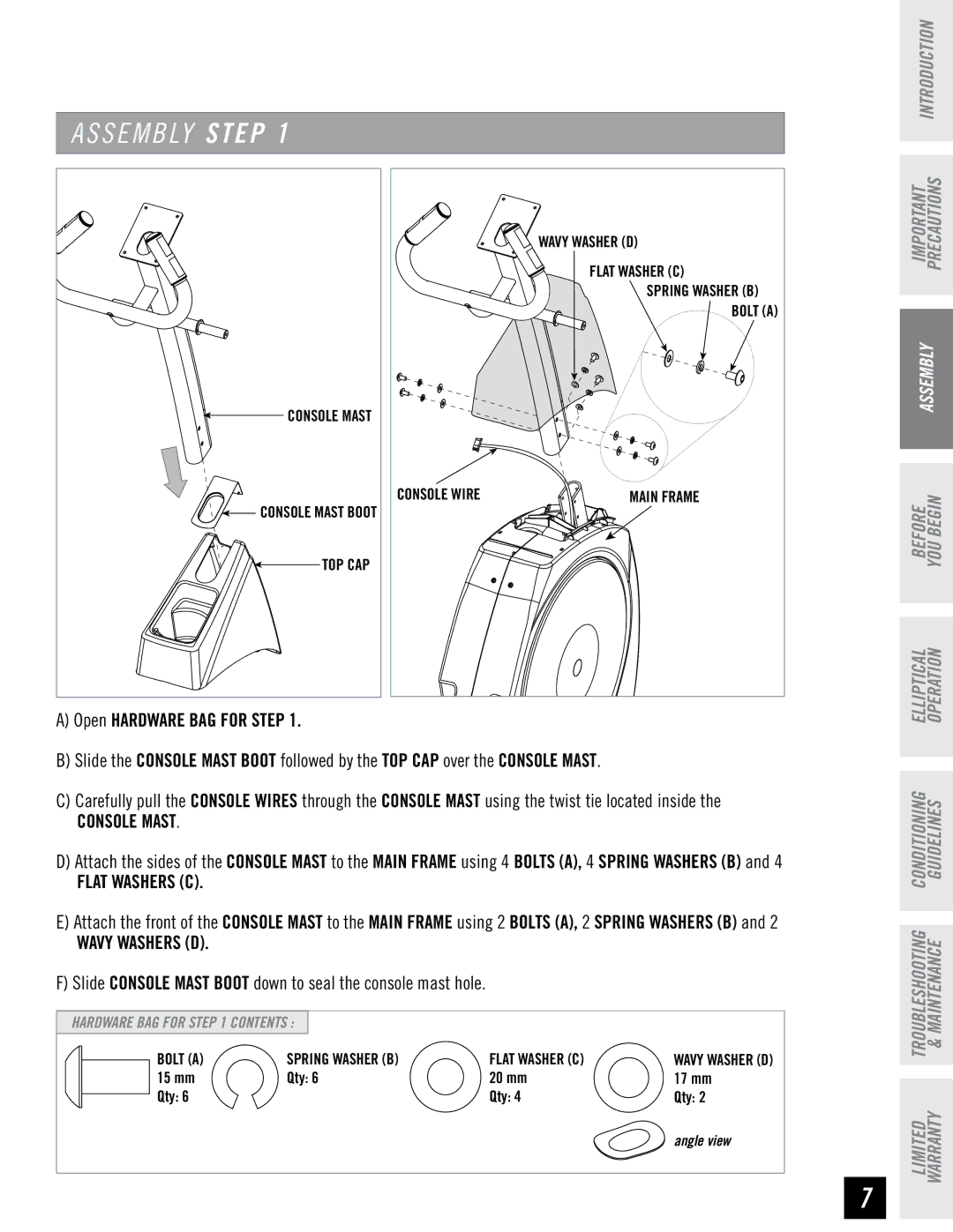 Horizon Fitness EX-66 manual S E M B LY Step 