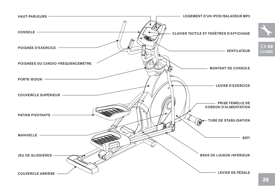 Horizon Fitness EX-58, GS1050E, EX-78, CE5.1 owner manual EX-68 