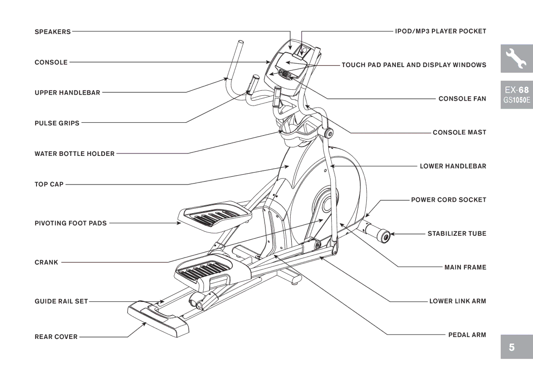 Horizon Fitness EX-68, GS1050E, EX-78, CE5.1, EX-58 owner manual 