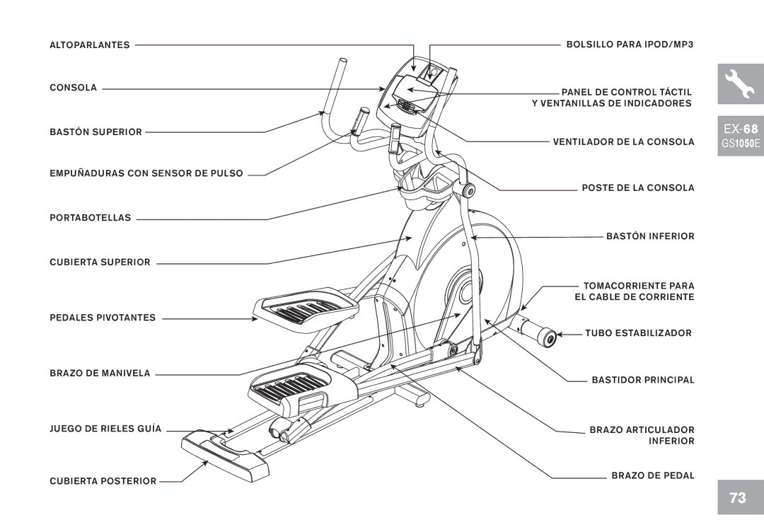 Horizon Fitness CE5.1, EX-68, GS1050E, EX-78, EX-58 owner manual GS1050 E 