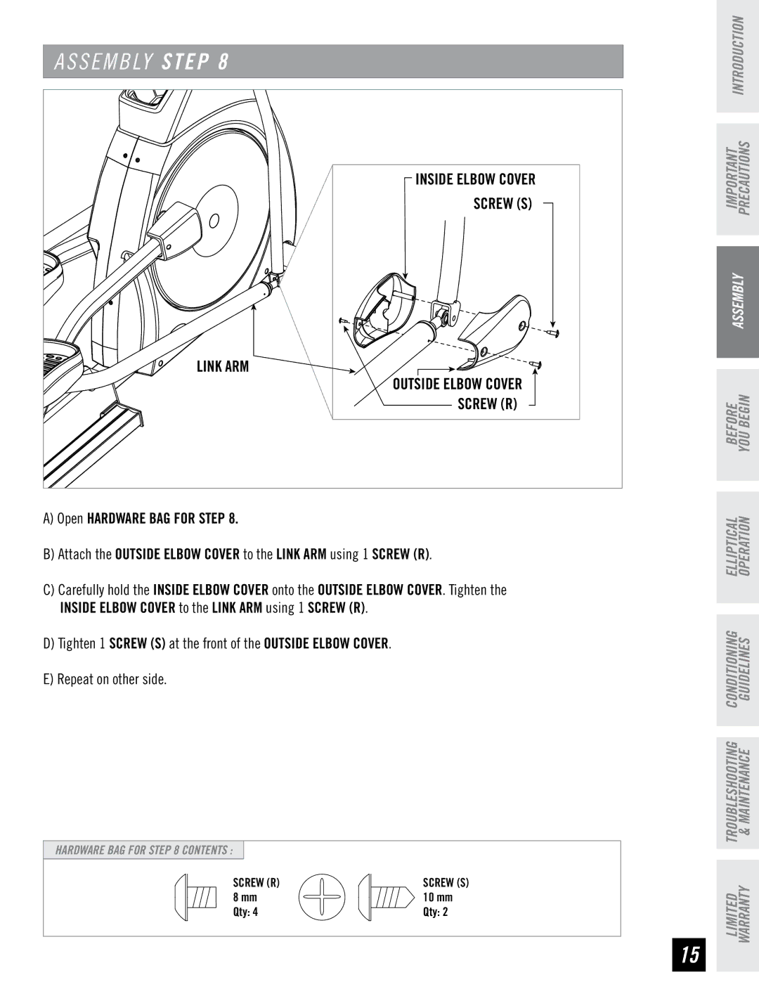 Horizon Fitness EX-76 manual Link ARM 