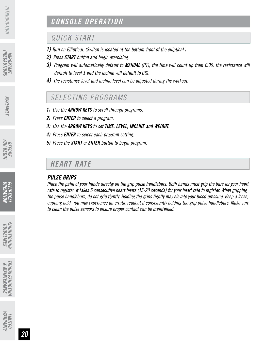 Horizon Fitness EX-76 manual Assembly 