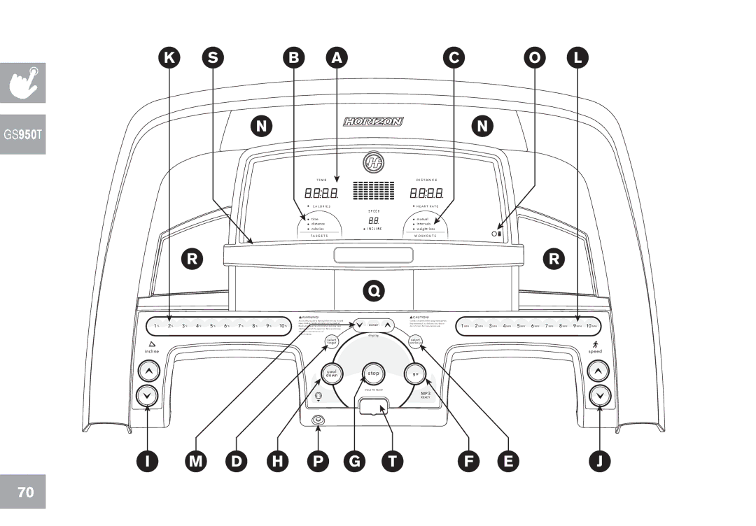 Horizon Fitness T102, GS950T, CT7.1, T103 owner manual D H P G T F E J 