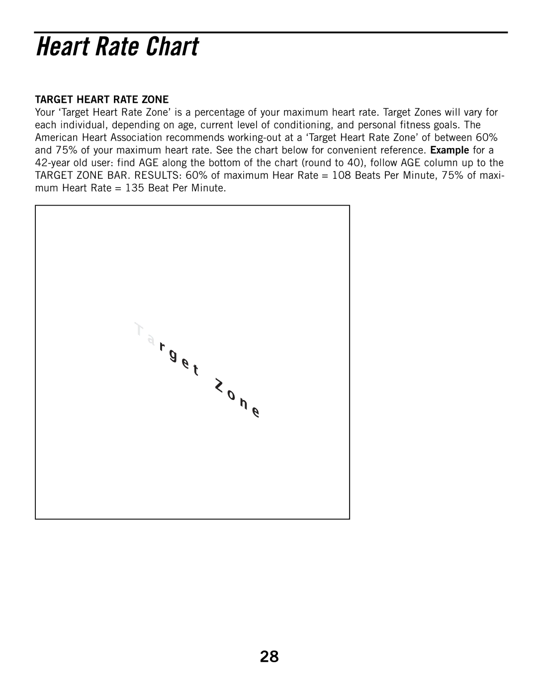 Horizon Fitness HZ, R52HR manual Heart Rate Chart, Target Heart Rate Zone 