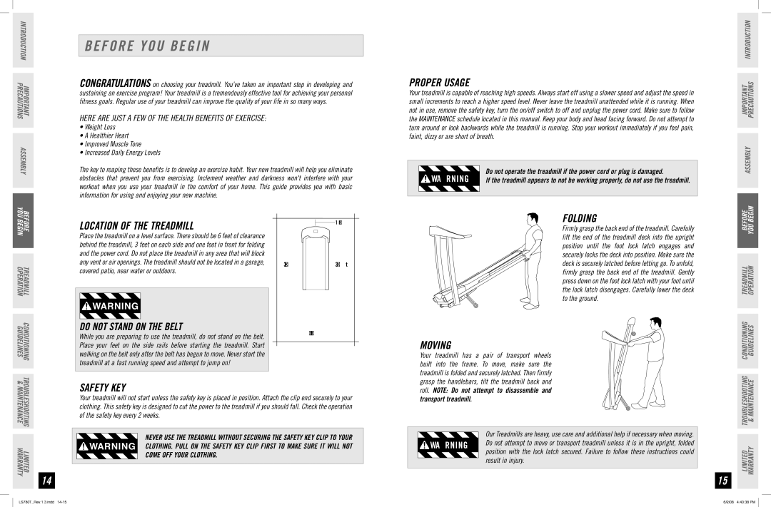 Horizon Fitness LS780T manual Before YOU Begin 