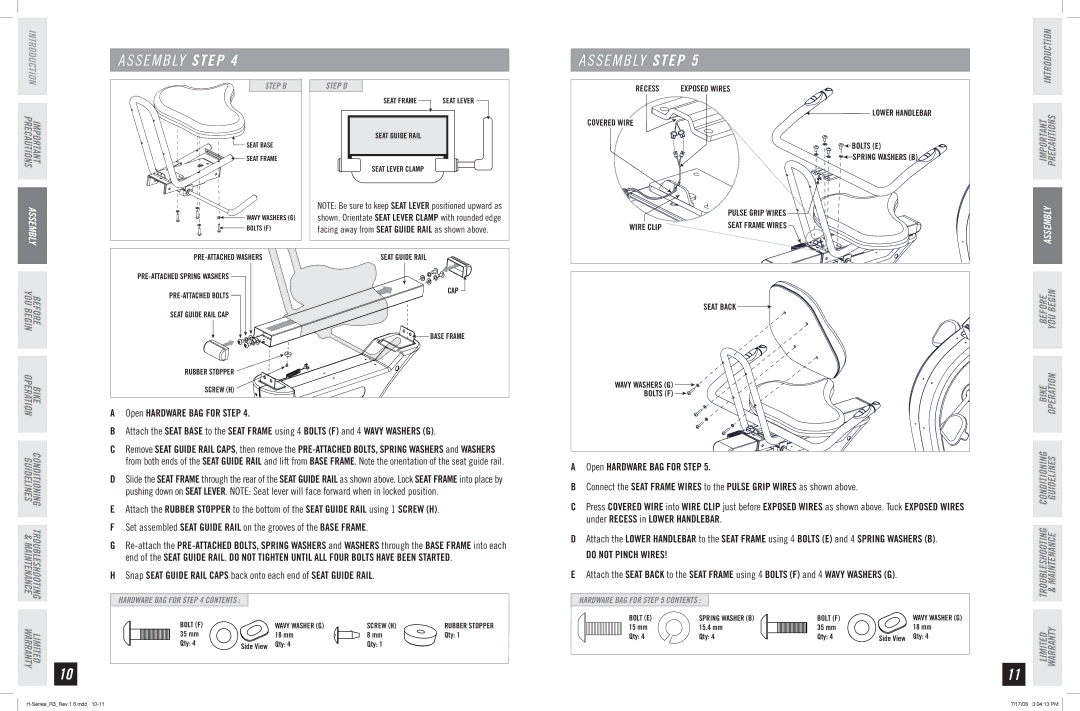 Horizon Fitness R3 manual Step B Step D 