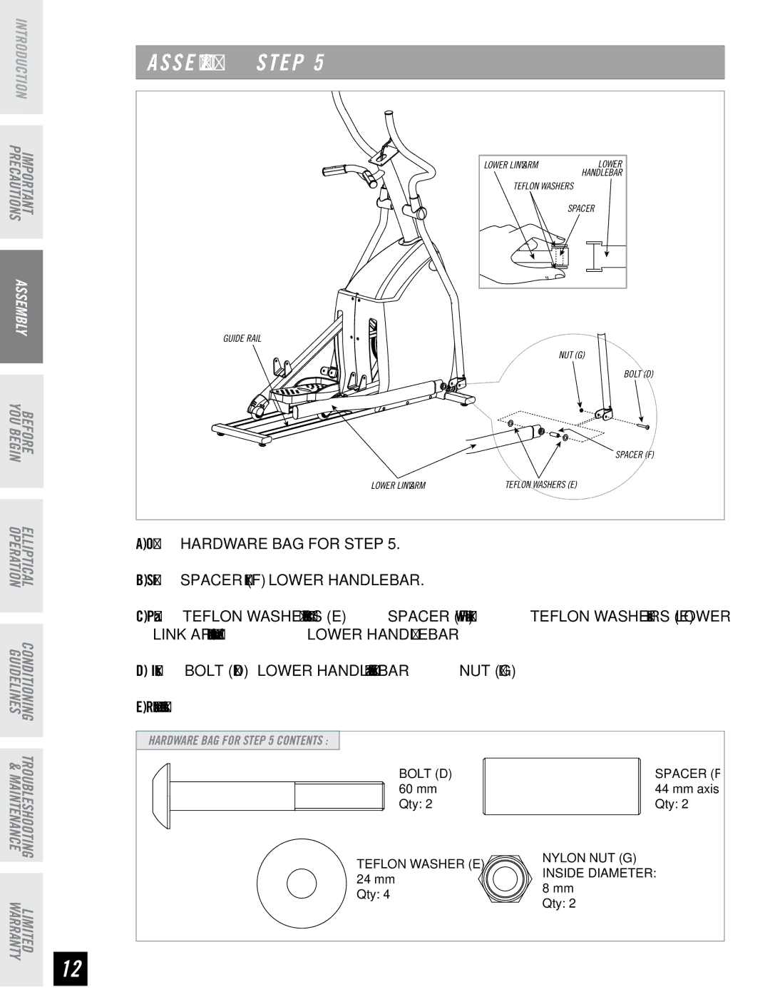 Horizon Fitness RE7.6 manual Conditioning Guidelines 