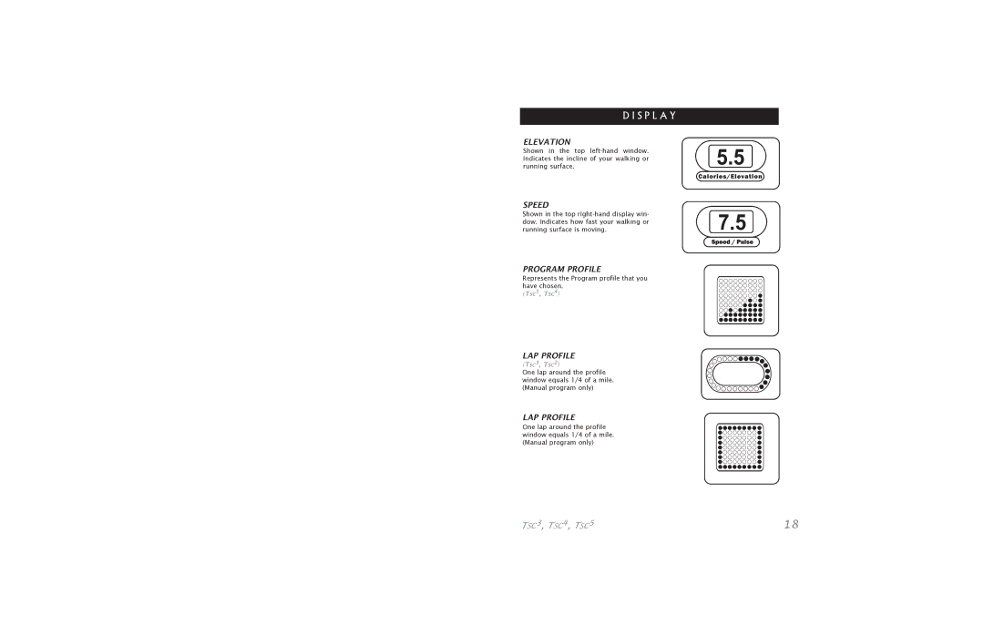 Horizon Fitness S.Class Series5 manual Program Profile, LAP Profile 