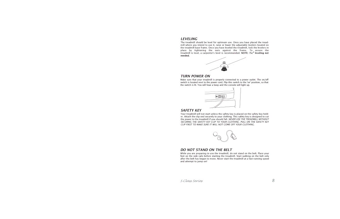 Horizon Fitness S.Class Series5 manual Leveling 