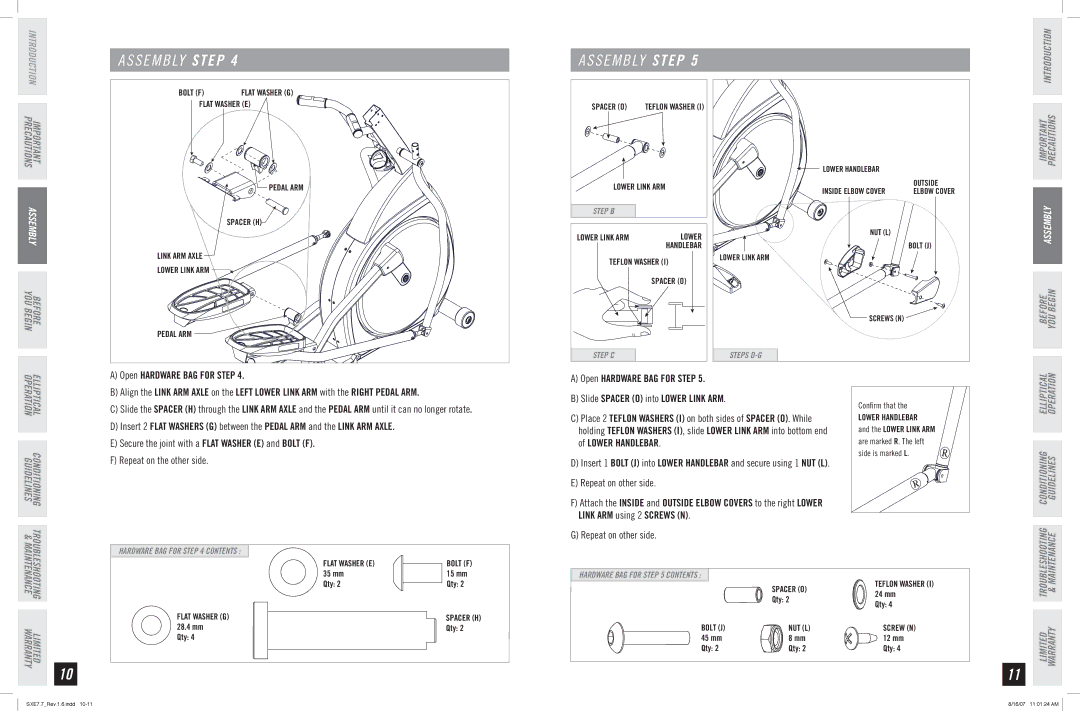 Horizon Fitness SXE 7.7 manual Conditioning Guidelines 