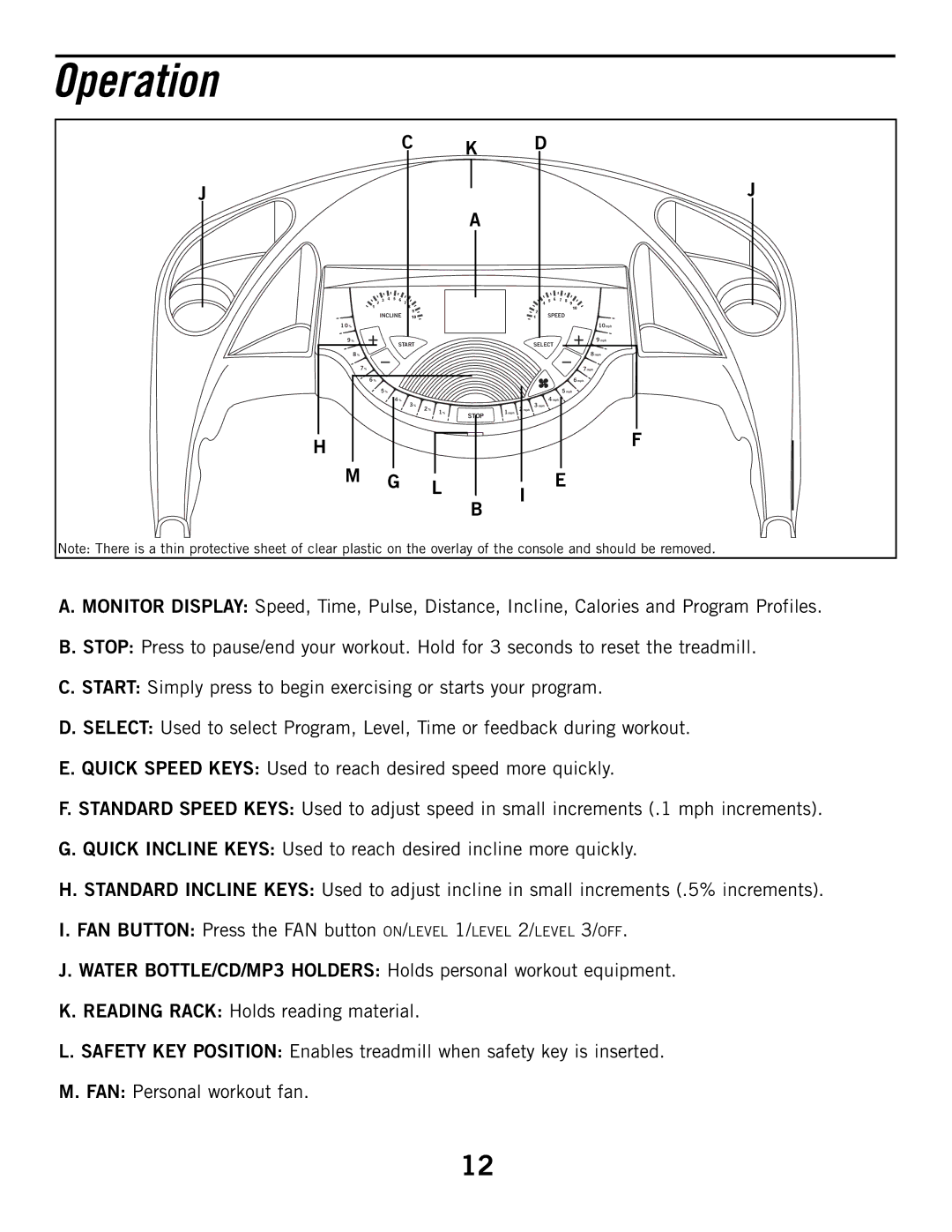 Horizon Fitness T52, T53, T51 manual Operation 