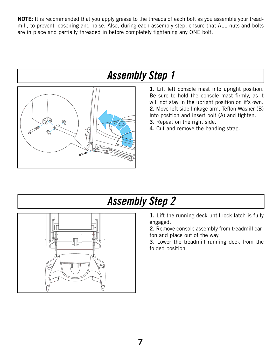 Horizon Fitness T53, T52, T51 manual Assembly Step 