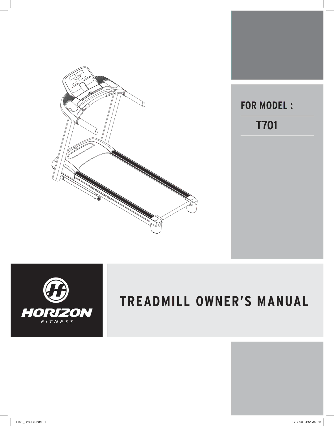 Horizon Fitness T701 owner manual 